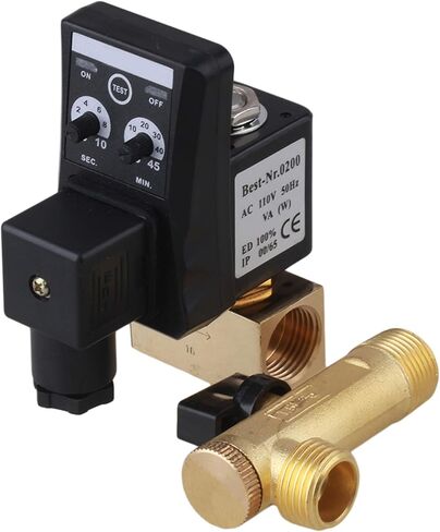 CNBTR Automatic Timed Water Trank Direct-acting Drain Valve Electronic Timed Air Compressor Forging Brass 1/2" Hole Diameter AC110V Drain Valve in Saudi Arabia
