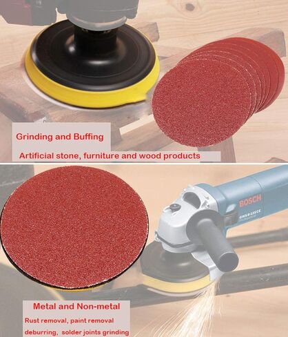 CBTONE 40 قطعة 9 بوصة NO-Hole قرص صنفرة من أكسيد الألومنيوم ، ورق الصنفرة بخطاف & حلقة (5 لكل من 60 80 100 120 180 240 400 800) in Kuwait