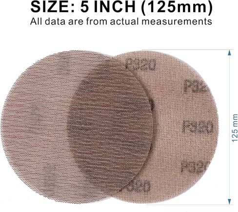 800GRIT 50pcs 5-Inch Mesh Abrasive Sanding Discs Hook & Loop Sandpaper, Dust Free Anti-Blocking Net Sandpaper Sheets for Auto Body, Wood, Drywall, Metal in Saudi Arabia