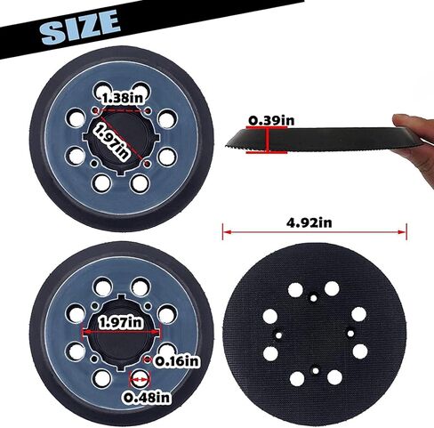 قطعتان من وسادة الاستبدال DWE6423 مقاس 5 بوصات، تحل محل DWE64233 وN329079، وسادات دعم الصنفرة المتوافقة مع DeWalt DWE6423/6423K، DWE6421/6421K، DWE6421-B2، DWE6421-B3، DCW210B in Kuwait