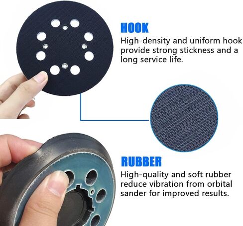 قطعتان من وسادة الاستبدال DWE6423 مقاس 5 بوصات، تحل محل DWE64233 وN329079، وسادات دعم الصنفرة المتوافقة مع DeWalt DWE6423/6423K، DWE6421/6421K، DWE6421-B2، DWE6421-B3، DCW210B in Kuwait