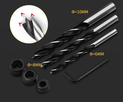 مجموعة ادوات ثقب الجيب 14 قطعة من جي دي اف واي ام اي، مجموعة ادوات النجارة بزاوية 15 درجة مع دليل مثقاب 6/8/10 ملم، محدد موقع ثقب النجارة in Kuwait