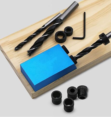 مجموعة ادوات ثقب الجيب 14 قطعة من جي دي اف واي ام اي، مجموعة ادوات النجارة بزاوية 15 درجة مع دليل مثقاب 6/8/10 ملم، محدد موقع ثقب النجارة in Kuwait