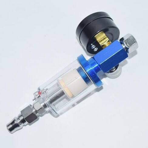 صمام منظم ضغط الهواء 1/4 بوصة مع مقياس الضغط وفلتر مصيدة المياه، منظم ضغط الماء بفاصل الزيت، منظم ضاغط الهواء لمسدس طلاء رذاذ الهواء in Kuwait