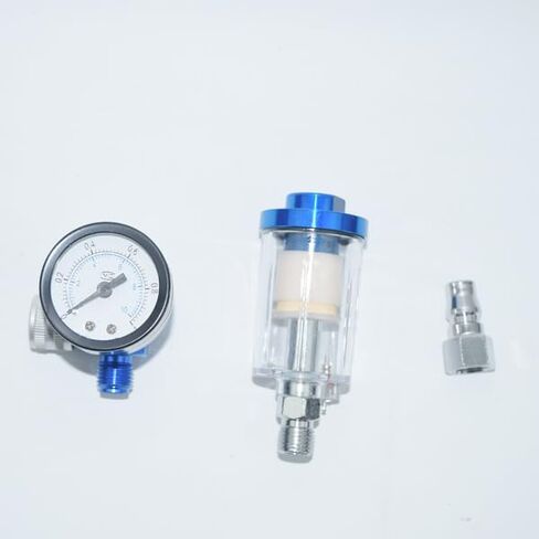 صمام منظم ضغط الهواء 1/4 بوصة مع مقياس الضغط وفلتر مصيدة المياه، منظم ضغط الماء بفاصل الزيت، منظم ضاغط الهواء لمسدس طلاء رذاذ الهواء in Kuwait