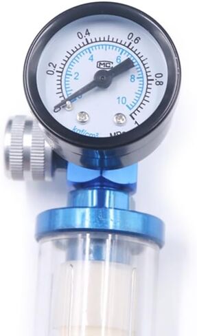 صمام منظم ضغط الهواء 1/4 بوصة مع مقياس الضغط وفلتر مصيدة المياه، منظم ضغط الماء بفاصل الزيت، منظم ضاغط الهواء لمسدس طلاء رذاذ الهواء in Kuwait