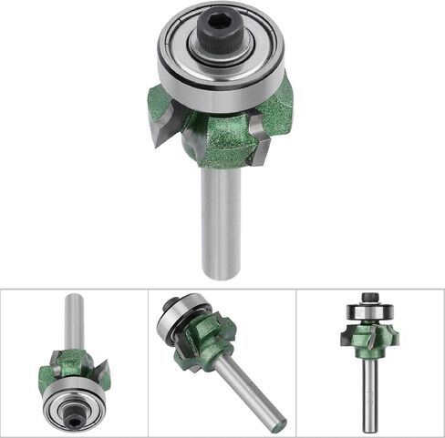 FTVOGUE Trimmer Router Bit R1/R2/R3 Woodworking Milling Cutter 4 Teeth Trimming Cutter for Woodworking Engraving Machine(1/4 * R2) in Saudi Arabia
