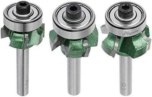 FTVOGUE Trimmer Router Bit R1/R2/R3 Woodworking Milling Cutter 4 Teeth Trimming Cutter for Woodworking Engraving Machine(1/4 * R2) in Saudi Arabia