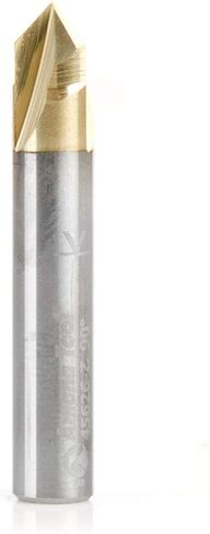 Amana Tool 45615 Zero-Point Solid Carbide V Groove 60 Deg x 1/4 D x 3/4 CH x 1/4 Inch SHK ZrN Coated Router Bit in Saudi Arabia