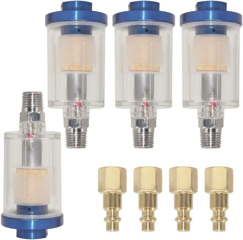 Oil Water Separator for Air Line, 1/4 Inch NPT Inlet and Outlet, Air Compressor Water Separator Filter, Water Separator For Air Compressor Line Dryer 90 PSI (4Pcs) in Saudi Arabia