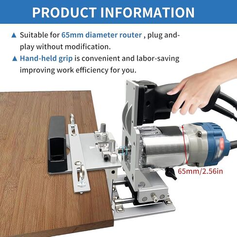 Mortising Jig 2 في 1 نظام نجارة لسان فضفاض مع قاطع طحن من السبائك، دعامة تشذيب غير مرئية لأعمال النجارة، حامل ثقب الآلة لربط أثاث النجارة in Kuwait