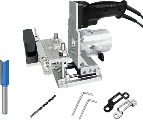 Mortising Jig 2 في 1 نظام نجارة لسان فضفاض مع قاطع طحن من السبائك، دعامة تشذيب غير مرئية لأعمال النجارة، حامل ثقب الآلة لربط أثاث النجارة in Kuwait