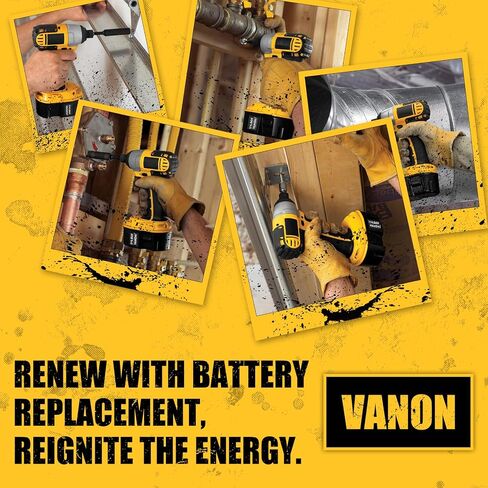 VANON 4.0Ah Replacement for Dewalt 14.4V Battery Ni-MH DC9091 DW9091 DW9094 DE9091 DE9092 DE9038,Compatible with Dewalt 14.4V Cordless Power Tools 2 Pack in Kuwait