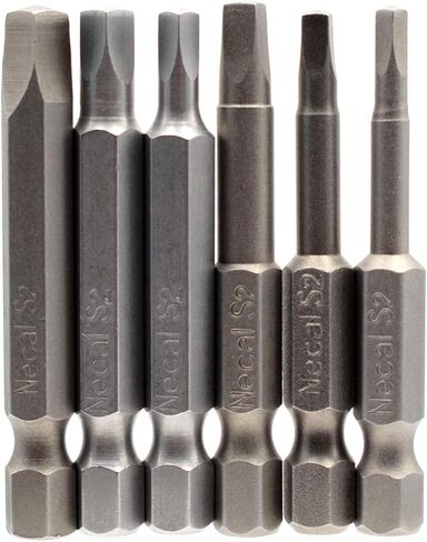 Riyiter 6 قطع 1/4 بوصة سداسية ساق طويلة مغناطيسية مربعة الرأس مفك براغي مجموعة أدوات كهربائية SQ1 SQ2 SQ2.7 SQ3 SQ4 SQ5 لثقب Poket 50 مم 2 بوصة طول in Kuwait