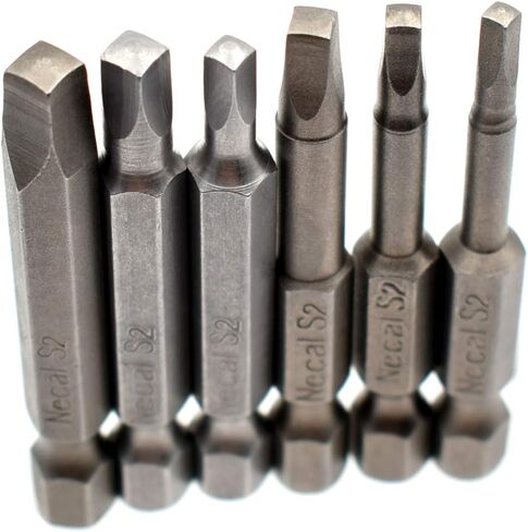 Riyiter 6 قطع 1/4 بوصة سداسية ساق طويلة مغناطيسية مربعة الرأس مفك براغي مجموعة أدوات كهربائية SQ1 SQ2 SQ2.7 SQ3 SQ4 SQ5 لثقب Poket 50 مم 2 بوصة طول in Kuwait