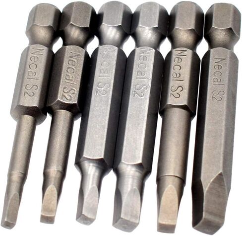 Riyiter 6 قطع 1/4 بوصة سداسية ساق طويلة مغناطيسية مربعة الرأس مفك براغي مجموعة أدوات كهربائية SQ1 SQ2 SQ2.7 SQ3 SQ4 SQ5 لثقب Poket 50 مم 2 بوصة طول in Kuwait