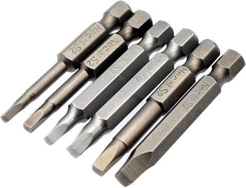 Riyiter 6 قطع 1/4 بوصة سداسية ساق طويلة مغناطيسية مربعة الرأس مفك براغي مجموعة أدوات كهربائية SQ1 SQ2 SQ2.7 SQ3 SQ4 SQ5 لثقب Poket 50 مم 2 بوصة طول in Kuwait