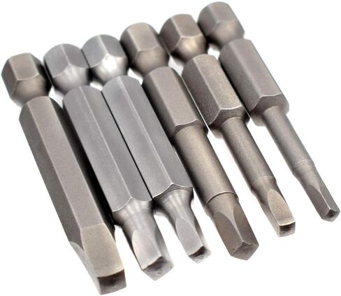 Riyiter 6 قطع 1/4 بوصة سداسية ساق طويلة مغناطيسية مربعة الرأس مفك براغي مجموعة أدوات كهربائية SQ1 SQ2 SQ2.7 SQ3 SQ4 SQ5 لثقب Poket 50 مم 2 بوصة طول in Kuwait