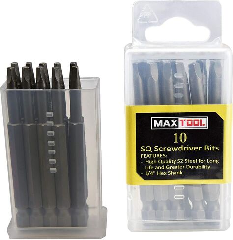 MaxTool 10PCs SQ3x3" Identical Screwdriver Bit Set; Square Head #3; 3" OAL; 1/4" Hex; S2 Premium Alloy Tool Steel; SQ3x3P10-S2 in Saudi Arabia