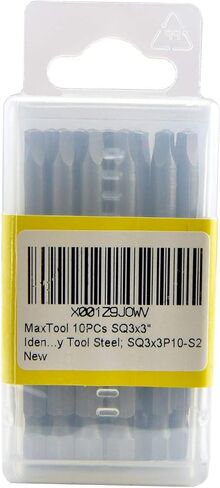 MaxTool 10PCs SQ3x3" Identical Screwdriver Bit Set; Square Head #3; 3" OAL; 1/4" Hex; S2 Premium Alloy Tool Steel; SQ3x3P10-S2 in Saudi Arabia