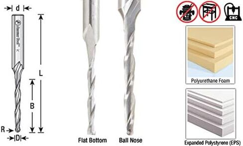 Amana Tool - 46277 Solid Carbide CNC Foam Cutting Up-Cut Square End Spiral 3/8 Dia x 4 x 3 in Saudi Arabia