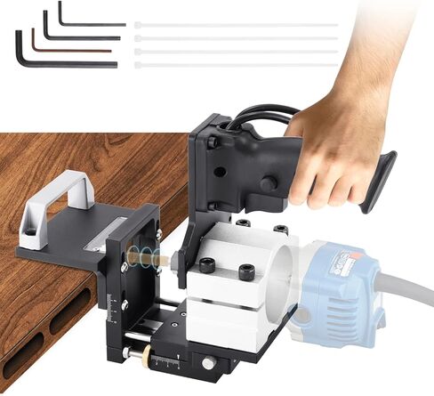 Mortising Jig and Loose Tenon Joinery System 2 in 1 Invisible Fastener Slotting Bracket Compact Router Attachment Woodworking Slotting Locator for Woodworking Furniture Splicing in Kuwait