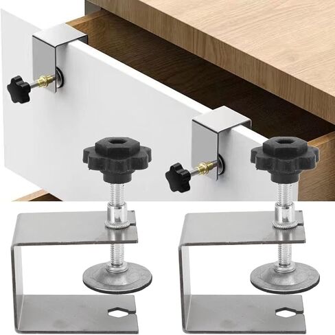 GOWENIC 2pcs Drawer Front Installation Fixing Clamp, Cabinet Hardware Jig Universal C Clamp, Drawer Front Mounting Clips for Woodworking, Flexible Drill Hole Guide Position Tools in Saudi Arabia