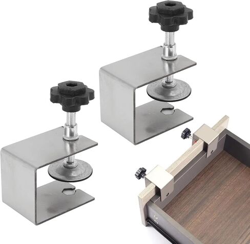 GOWENIC 2pcs Drawer Front Installation Fixing Clamp, Cabinet Hardware Jig Universal C Clamp, Drawer Front Mounting Clips for Woodworking, Flexible Drill Hole Guide Position Tools in Saudi Arabia