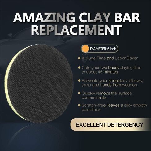 AutoCare 6 Inch Fine Clay Bar Pad, DA Polisher Foam Disc for Auto Car Detailing, 1 Pack in Saudi Arabia