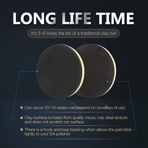 AutoCare 6 Inch Fine Clay Bar Pad, DA Polisher Foam Disc for Auto Car Detailing, 1 Pack in Saudi Arabia