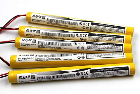 elxjar (5 عبوات) 3.6 فولت 900 مللي أمبير في الساعة OSA-191 حزمة بطارية Ni-CD بديلة لضوء الطوارئ/الخروج 026-186 بطارية All Pro 026186 Cooper APEL Battery APLEL Teig T26000186 in Saudi Arabia