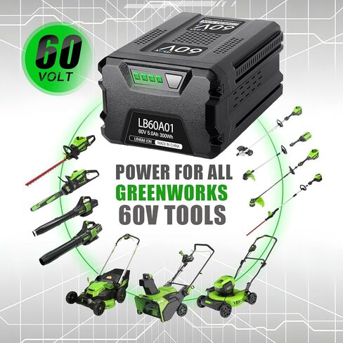 بطارية بديلة POWITEC 5.0Ah 60V لبطارية Greenworks Pro 60 فولت بحد أقصى بطارية ليثيوم أيون LB60A03 LB60A02 LB60A00 بطارية معدات الطاقة in Kuwait