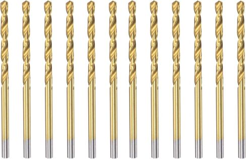 uxcell High Speed Steel Straight Shank Twist Drill Bit Fully Ground Titanium Coated 2.6mm Drill Diameter 57mm Total Length 25mm Drill Bit Length 12 Pcs in Kuwait