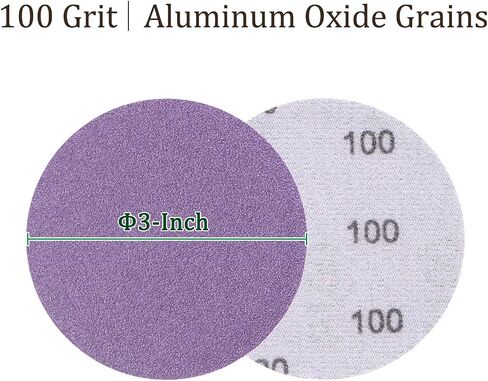 10pcs Premium Sanding Discs Hook and Loop Backing - [3 Inch x 180 Grits] Purple Sandpapers Finishing Discs for Auto Car Wood Metal Polishing in Kuwait