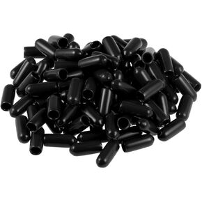 uxcell Screw Thread Protectors 4.5mm ID Rubber Round End Cap Cover Black Tube Caps 100pcs in Saudi Arabia