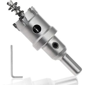 LDEXIN 1-1/16 inch/27mm Carbide Hole Cutter Hole Saw with Heavy Duty Arbor for Stainless Steel, Metal Pipes, Hard Material
