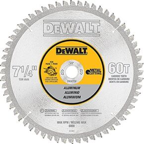 DEWALT Circular Saw Blade, 7 1/4 Inch, 60 Tooth, Aluminum Cutting (DWA7758)