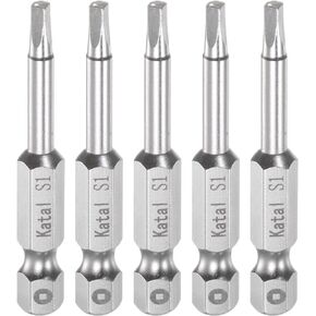 HARFINGTON 5pcs S1 Square Screwdriver Bit 1/4" Hex Shank 2" Length Magnetic Screw Driver Power Tool