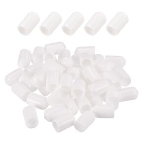 DMiotech 100 Pack 5mm ID White Screw Thread Protectors Rubber End Caps Bolt Covers for Screw Bolt Furniture Pipe