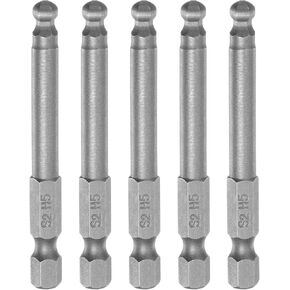 HARFINGTON 8Pcs Ball End Hex Head Wrench Screwdriver Bit H3 1/4" Hex Shank 2.5" Long Metric Magnetic S2 Steel for Power Screwdriver Drill Impact Driver in Kuwait