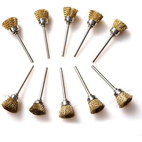 20pcs Dia 25mm Rotary Tool Brass Wheel Wire Brush Set - Fits Dremel,1/8" Shank,Clean, Polish, Prep in Kuwait