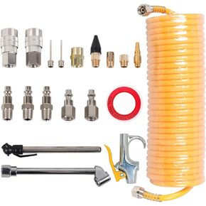 مجموعة نفخ خرطوم اطارات ضاغط الهواء من زارا ابيكس، 20 قطعة ملحقة، مجموعة خرطوم ارتداد وفوهات in Kuwait