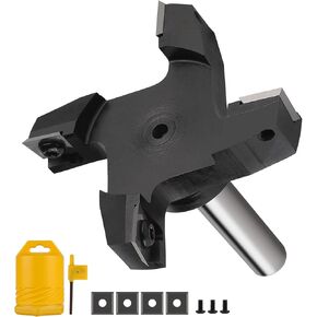 CPROSP Spoilboard Surface Bit 1/2 عرقوب 3 بوصة قطر القطع مع 4 إدراجات بديلة، مزلقة التوجيه لأعمال النجارة للألواح مع الحد الأقصى الموصى به 12000 دورة في الدقيقة in Kuwait