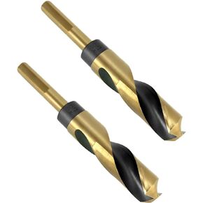 QWORK 2 Pack 20mm Reduced Shank Drill Bit with 1/2" Shank, High Speed Steel Shank Split Point Tip HSS Twist Flute Spiral Flute Drill Bit Black Oxide for Aluminum Plate Copper Wood Stainless Steel in Saudi Arabia
