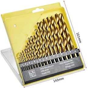 مجموعة لقم مثقاب HSS من التيتانيوم من Allpdesky مكونة من 19 قطعة مع حقيبة تخزين من 1 مم إلى 10 مم in Kuwait