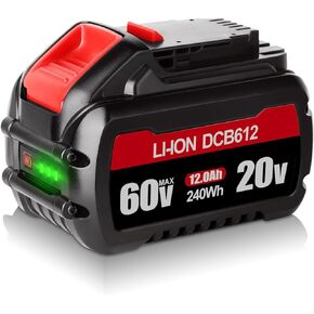 JIALIPOK DCB606 12.0Ah Replacement for Dewalt FlexVolt 20V/60V MAX Battery, Compatible with Dewalt 20V/60V MAX DCB606-2 DCB609 DCB612 DCB200 Cordless Power Tools Lithium-Ion Batteries and Chargers in Kuwait