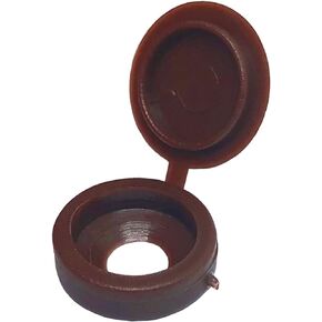 100pcs Plastic Hinged Screw Cover Caps,Screw Snap Covers Washer Flip,for Screw Protection Covers(Dark Brown)