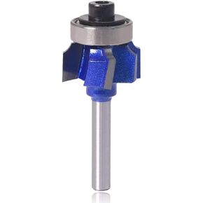 Mesee 4 Teeth R2 Roundover Router Bit, 1/4 Inch Shank Corner Rounding Curved Edge Forming Trimming Cutter Round Over Bit Woodworking Milling Cutting Tool, 5/64 Inch Radius