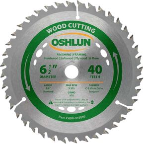 Oshlun SBW-065040 6-1/2 بوصة 40 سن ATB للتشطيب والتأطير شفرة المنشار مع أربور 5/8 بوصة (الضربة القاضية الماسية) in Kuwait