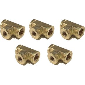 Forged Brass REDUCING TEE 1/4" X 1/4" X 1/8" Female NPT FNPT Fuel/AIR/Water/Oil/Gas WOG (Qty 01) in Kuwait